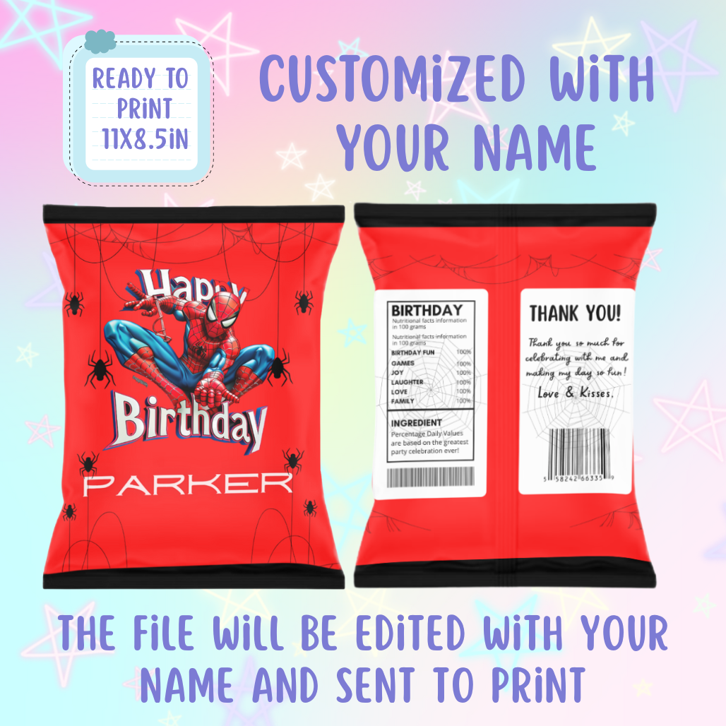 Custom Chip Bags | Spiderman
