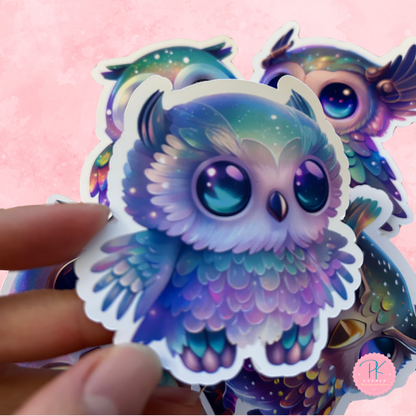 Unique Holographic Owl Stickers