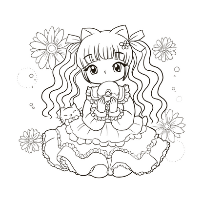 Cute Girl Coloring Pages