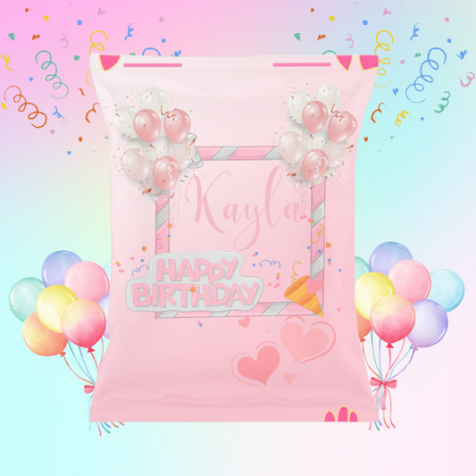 Custom Chip Bags | Pink Balloon